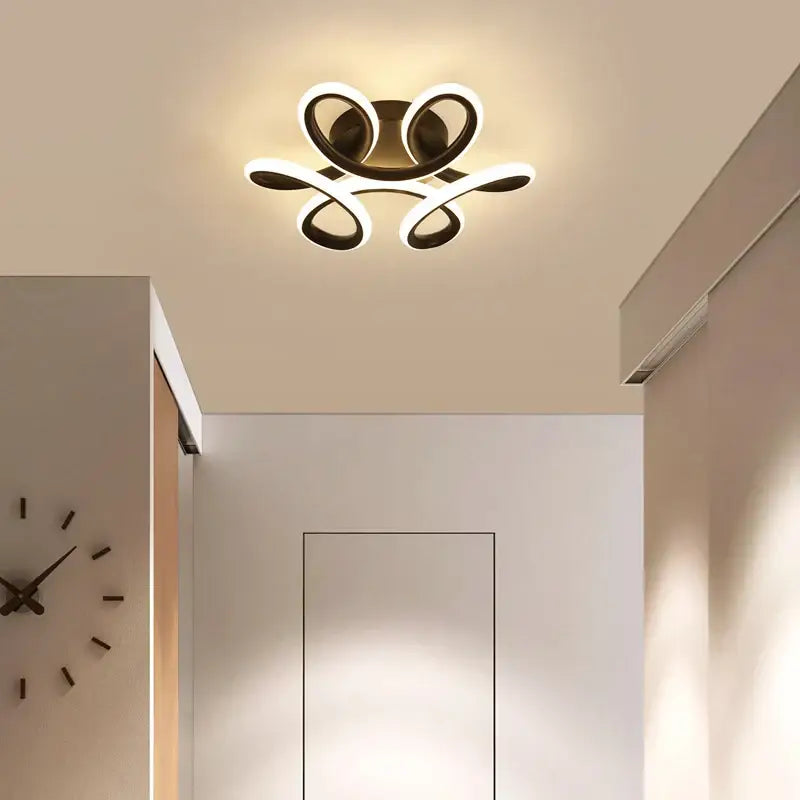 Modern black and white led chandelier black white ceiling lights by DecorBites with sleek swirling design