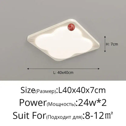 White cloud-shaped ceiling light with red circular accent from decorbites led chandelier for bedroom hallway dining room