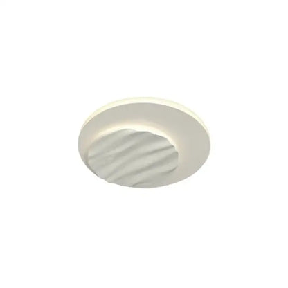 Modern white decorbites led chandelier recessed ceiling light with circular ribbed center for bedroom living room