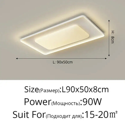 Modern rectangular decorbites led chandelier with sleek white frame and warm glow for kitchen island indoor lighting