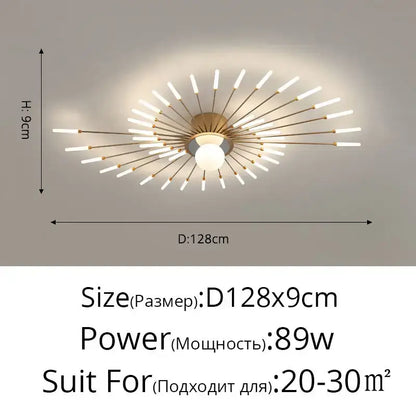 Modern gold-toned decorbites led chandelier with frosted glass rods and central bulb for kids room and hall lighting decor