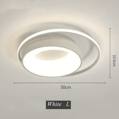 Decorbites led chandelier white circular led chandelier light with modern acrylic concentric rings for living dining room