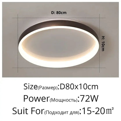 Modern DecorBites LED chandelier lights with a sleek black rim and soft white ring for home and study lighting