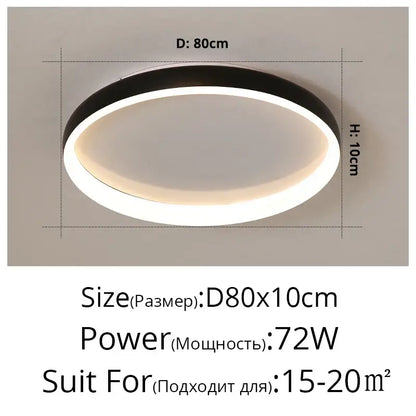 Modern circular decorbites led chandelier lights featuring a sleek black outer ring and glowing white inner led ring for home lighting