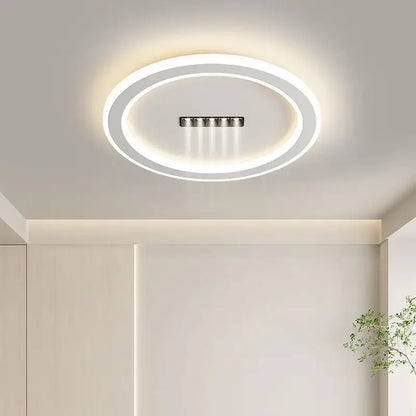 Modern circular decorbites led chandelier lights with sleek white frame and warm ambient glow for indoor lighting