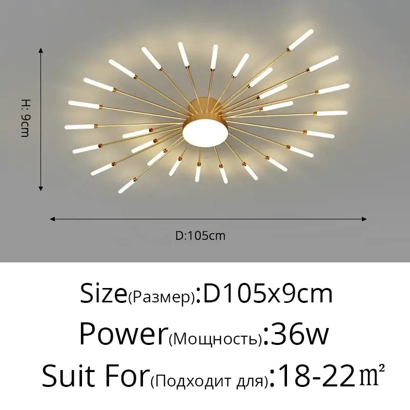 Gold-toned decorbites led chandelier lights with slender rods and white cylindrical led bulbs for modern indoor use