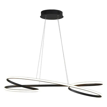 Modern black and white decorbites led chandelier with sleek intersecting rings for indoor home and hotel decor