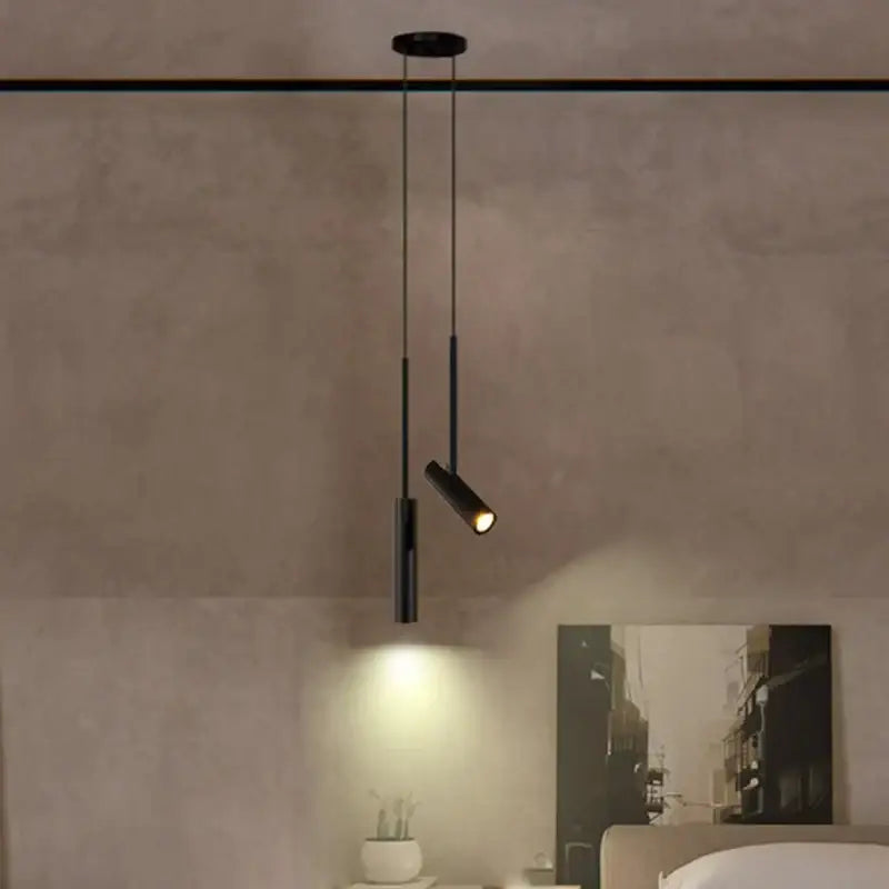 Decorbites™ black cylindrical chandelier pendant lighting with adjustable heads for home dining room and bar use