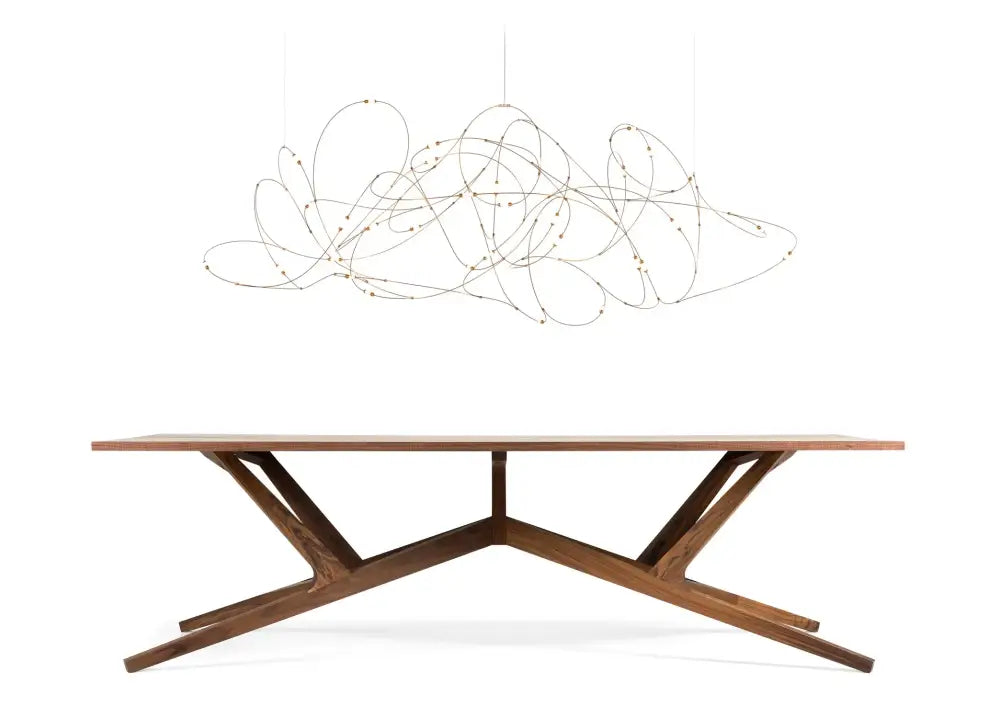 Decorbites™ led firefly chandelier with engineering minimal design featuring thin metallic wires and small embedded bulbs