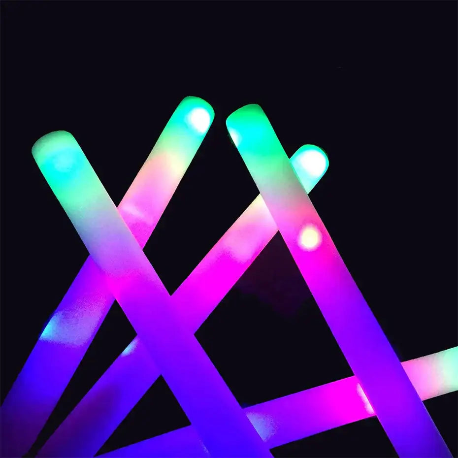 Decorbites™ led foam stick baton with multicolored green pink and purple lights for party holiday and concert use