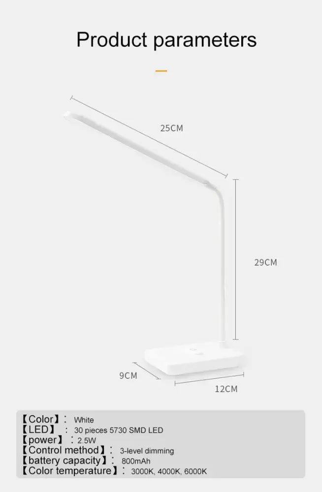 White minimalist decorbites led foldable desk lamp with sleek modern design and adjustable arm for versatile lighting