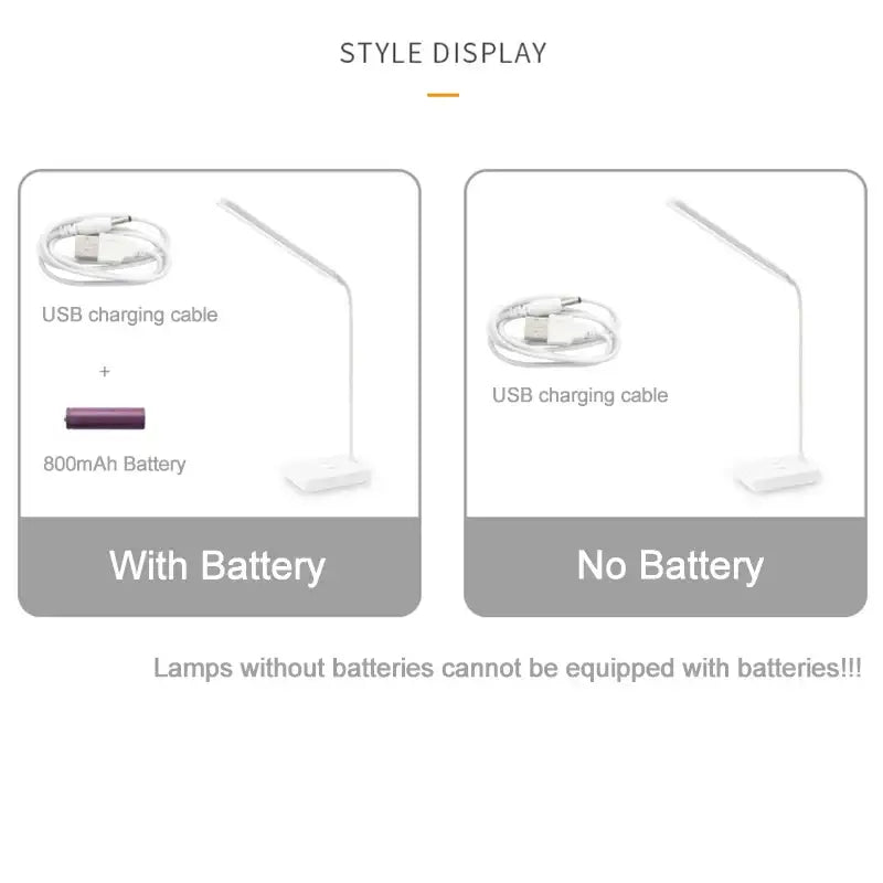 White minimalist desk lamp with sleek curved neck and slim base decorbites led foldable desk lamp with touch dimmable light