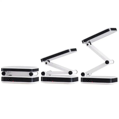 Decorbites led folding desk lamp in white and black with sleek modern design and 24 rechargeable led lights for reading