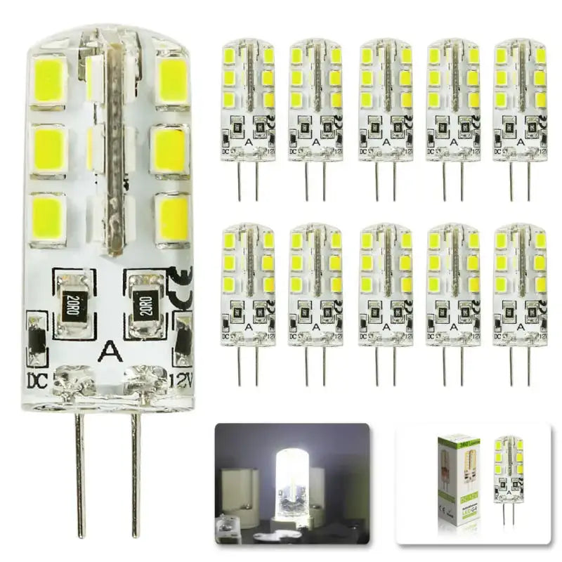 Clear glass decorbites led smd bulb with 24 yellowish diodes dc 12v metal pins 10pcs lot spotlight