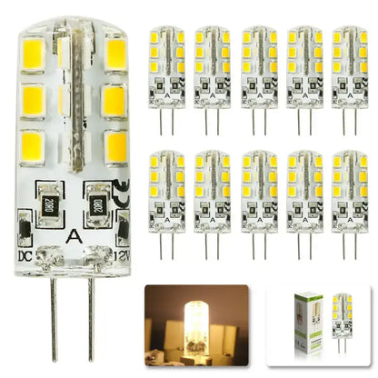 Clear glass decorbites lead g4 3w smd bulb with yellow leds and 12v dc pins in 10pcs lot for spotlight use