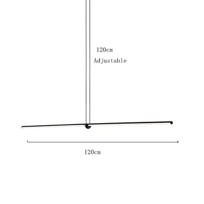 Black adjustable decorbites led geometric pendant light 120cm length with minimalist design for modern living room decor