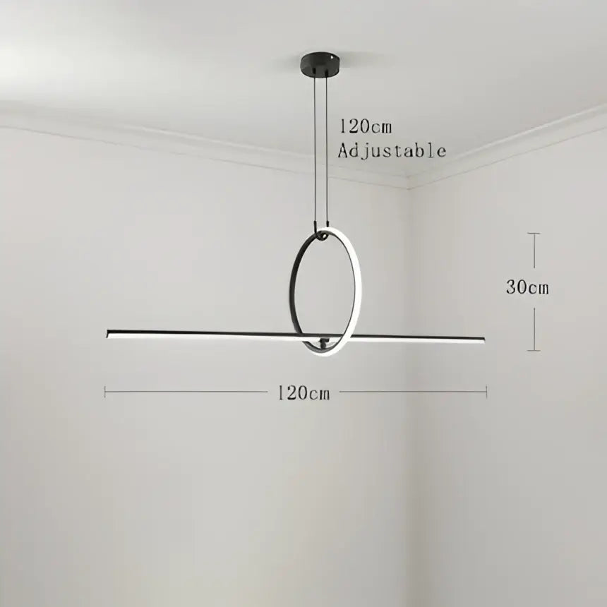Modern black and white adjustable pendant lights from DecorBites led geometric collection with sleek circular design