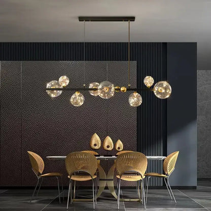 Modern gold and black decorbites led glass pendant light with spherical bulbs and sleek metal frame for elegant decor