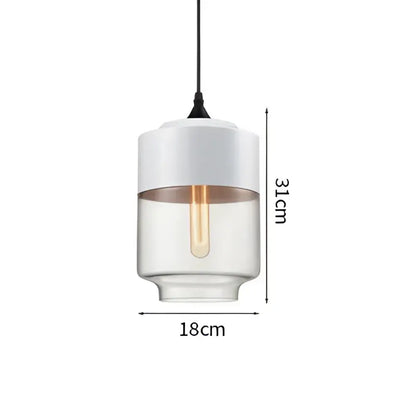 DecorBites led glass pendant lamp with white clear glass and visible filament bulb for modern Nordic decor