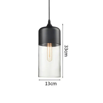 DecorBites led glass pendant lamp with black and clear glass and visible filament bulb for modern Nordic decor