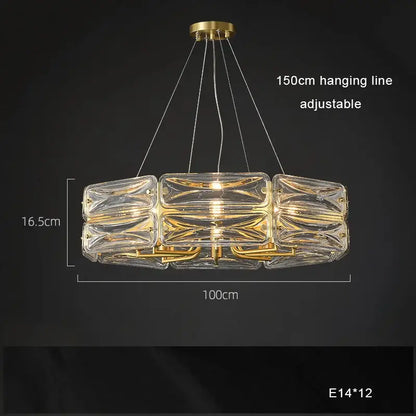 Gold-toned decorbites led glass pendant light featuring a modern geometric design for kitchen island decor