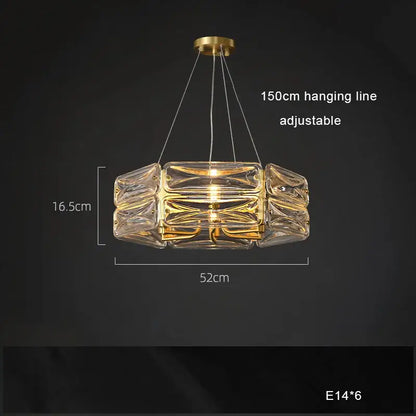 DecorBites LED glass pendant light with clear geometric glass and gold metal accents ideal for kitchen island decor