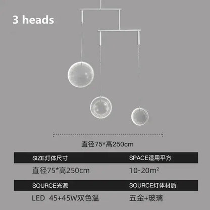Modern white glass pendant light with minimalist metal frame and three bulbs in decorbites led glass pendant design