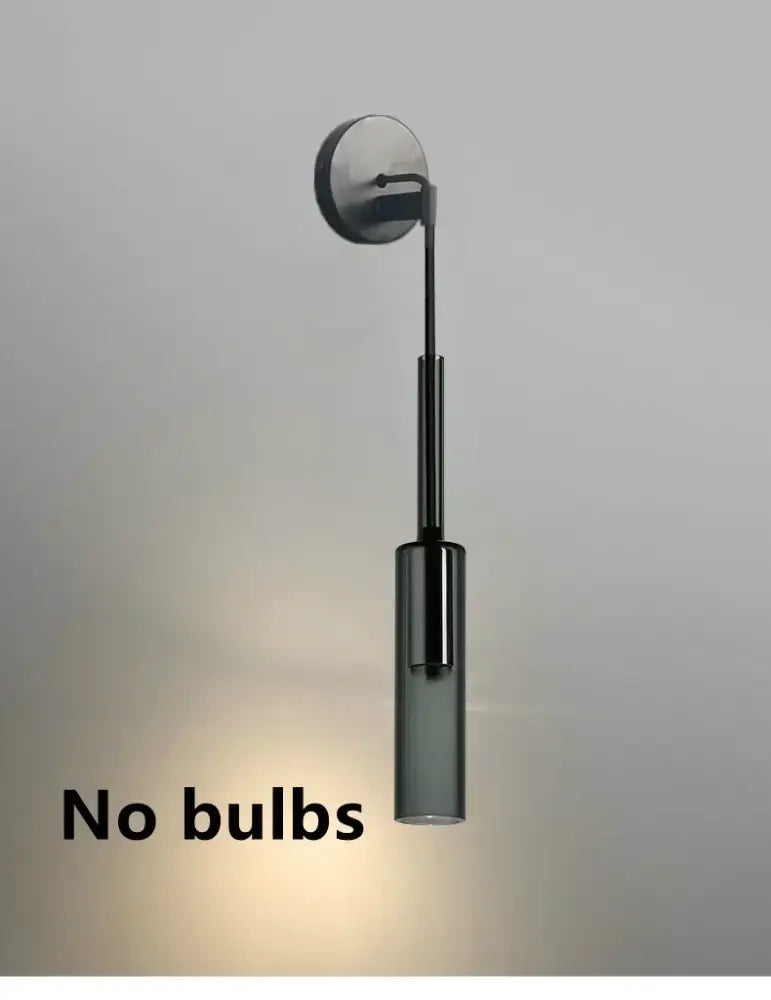 Modern black and silver decorbites led glass wall lamp with sleek cylindrical glass shade for indoor lighting