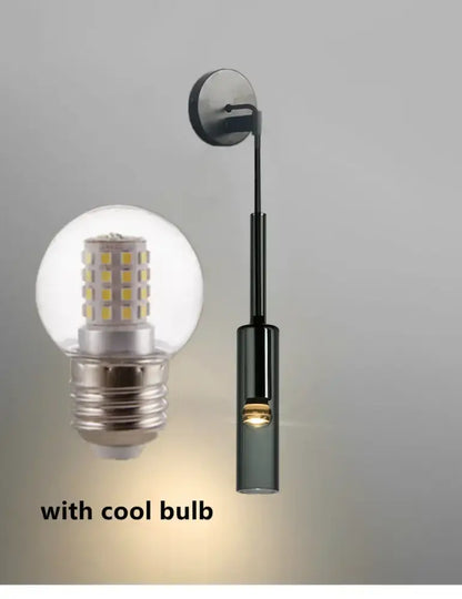 Modern black cylindrical decorbites led glass wall lamp with frosted glass diffuser for living room and bedroom lighting