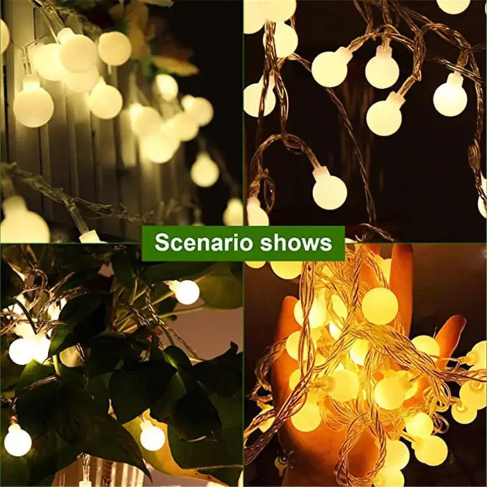 Warm white globe-shaped decorbites led globe string lights with twisted wire design for indoor outdoor decor