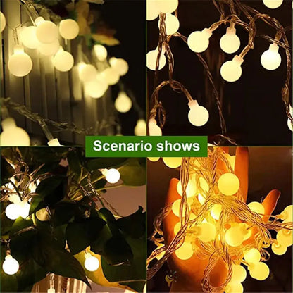 Warm white globe-shaped decorbites led globe string lights with twisted wire design for indoor outdoor decor