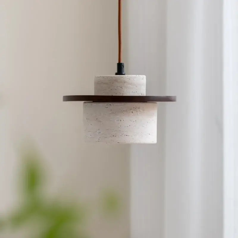 Yellow travertine decorbites led hanging lamp with textured matte finish and adjustable 200cm wire for home decor