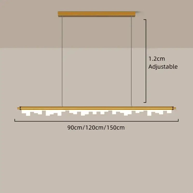 Gold-toned modern decorbites led hanging pendant lights with sleek linear design and adjustable drop for home decor