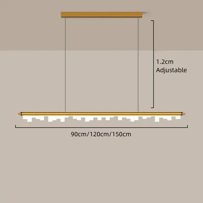 Gold-toned modern decorbites led hanging pendant lights with sleek linear design and adjustable drop for home decor