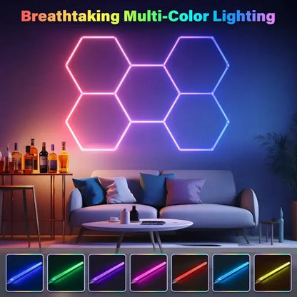 Decorbites led hex garage light with remote control featuring hexagonal multi-color led hex garage lighting options
