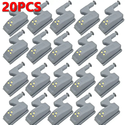 Gray plastic decorbites led hinge sensor lights with four yellow leds for cabinet and wardrobe mounting