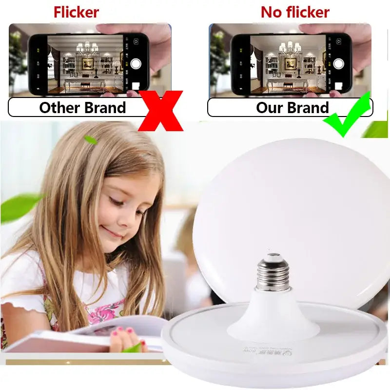 White circular led light bulb with metallic screw base for decorbites™ indoor ceiling lamp and indoor ceiling use