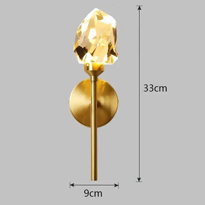 Gold-toned crystal DecorBites LED indoor chandelier lighting featuring a faceted illuminated top and sleek metallic base