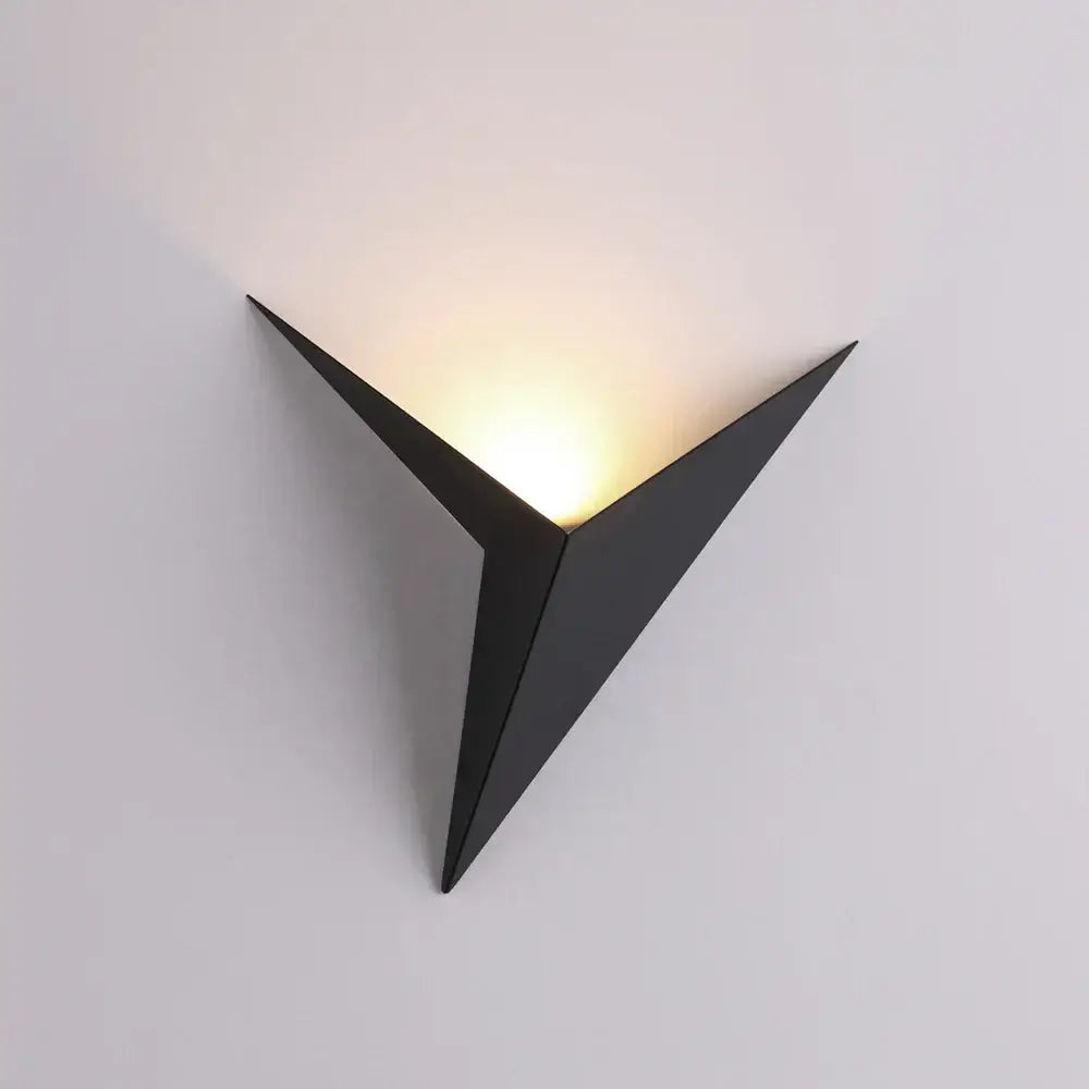 Black triangular decorbites led indoor wall lamp with sleek modern design and warm ambient lighting for home decor
