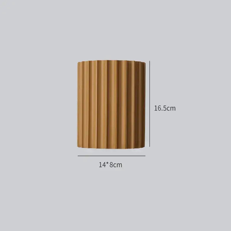 Bronze-colored matte fluted cylindrical vase featured with decorbites led indoor wall lamp for living room lighting