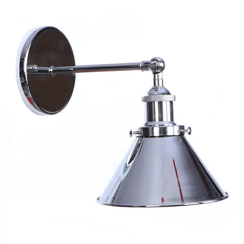 Chrome-finished decorbites led indoor wall lamp with adjustable conical shade for bathroom mirror and home decor