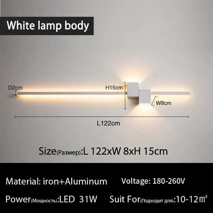 Modern white DecorBites™ LED interior wall lamp with two square light modules and sleek minimalist bar design