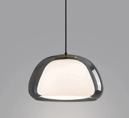 Modern pendant light with a rounded glass shade and metallic frame decorbites led jelly glass for living room and kitchen