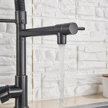 Black matte finish decorbites led kitchen faucet with flexible gooseneck spout for vessel sink brass mixer tap