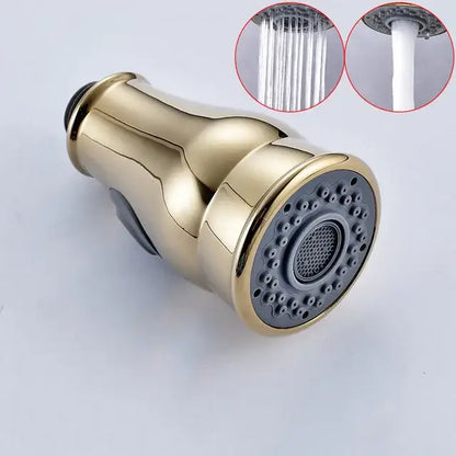 Decorbites led kitchen faucet spray head in gold with textured nozzle and multiple water flow settings for kitchen faucet use