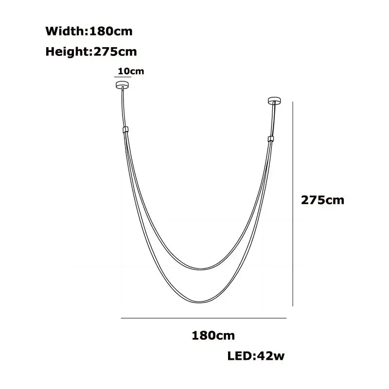 A modern decorbites™ leather belt chandelier with curved led strands for trendy diy flexible living room lighting