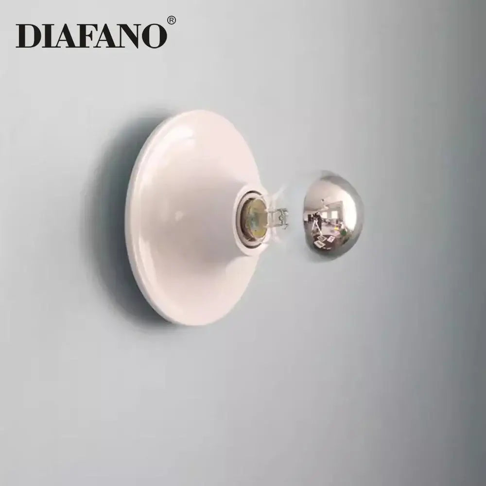 White ceramic wall lamp with chrome bulb holder decorbites led macaron wall lamp for retro colorful bedroom lighting