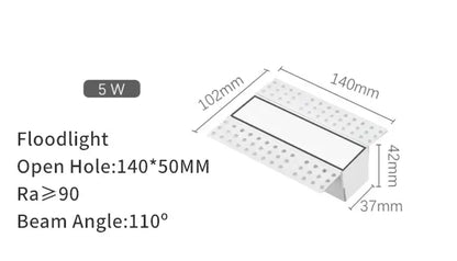 Decorbites led magnetic 5w floodlight with rectangular perforated metal housing and 140mm by 50mm open holes