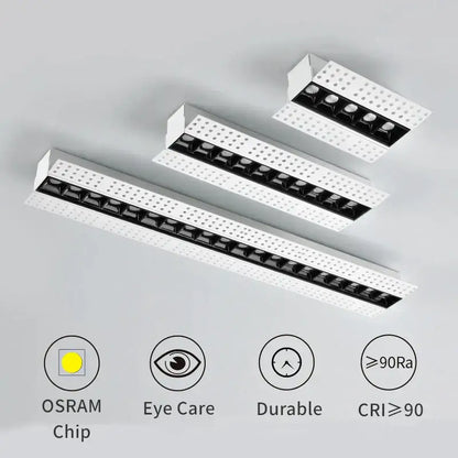 Modern white decorbites led magnetic downlight with black perforated surfaces for recessed indoor ceiling lighting