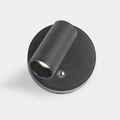 Black cylindrical wall light with matte finish and adjustable head decorbites led magnetic bedside lamp